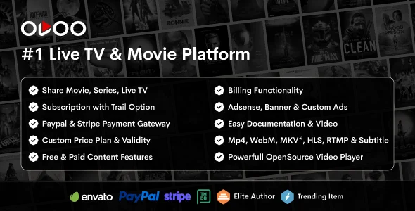OVOO  Live TV & Movie Portal CMS with Membership System