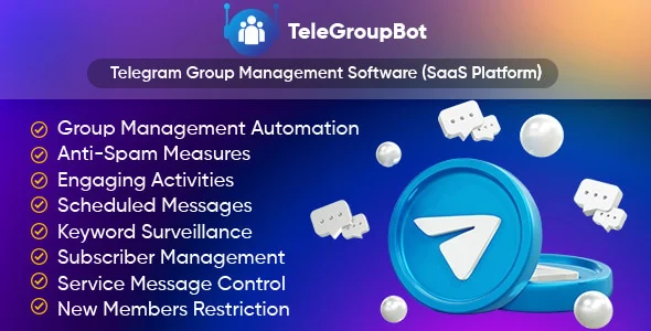 TeleGroupBot elegram Group Management Software (SaaS Platform)